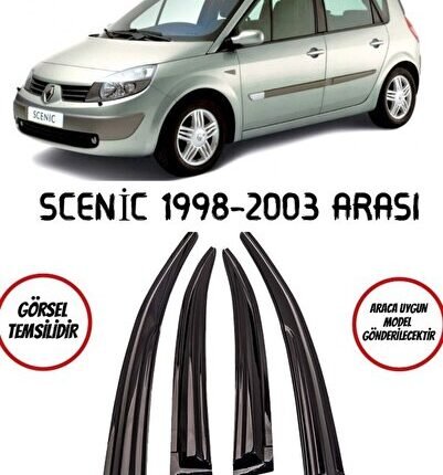 Renault Scenic Cam Rüzgarlığı 4lü 1998-2003 Takım Parlak Siyah