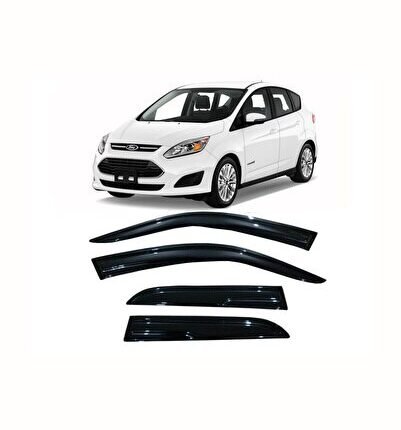 Ford C-max Cam Rüzgarlığı 2016 Model Tam Uyumlu 4 Parça Şık Tasarım Parlak Siyah