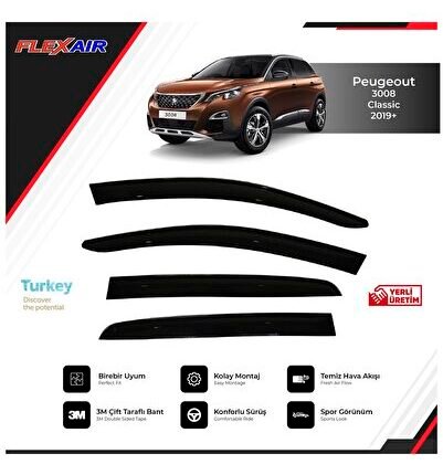 Peugeot 3008 2019+ Cam Rüzgarlığı Düz Model