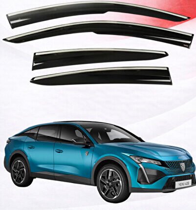 PEUGEOT 408 2023+ ARACA ÖZEL KROM ŞERİTLİ CAM RÜZGARLIĞI A+ (PİANOBLACK)