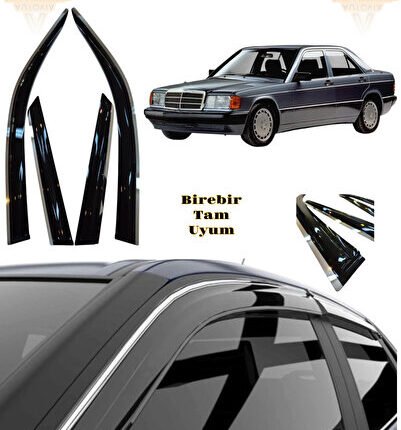 Mercedes W201 190E 1983-1993 Arası Kromlu Cam Rüzgarlığı 4lü