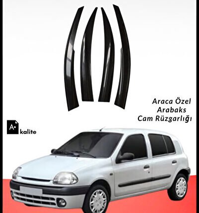 Renault Clio 1999-2008 Cam Rüzgarlığı 4'lü Takım (MUGEN TİP, DAYANIKLI MALZEME, KOLAY MONTAJ)