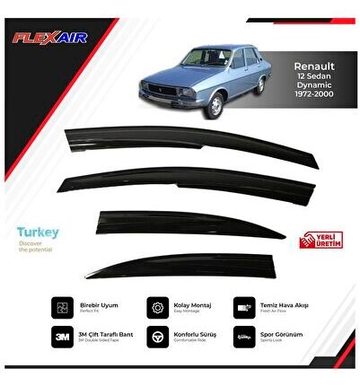 Renault 12 Sedan 1972-2000 Cam Rüzgarlığı Sport Model
