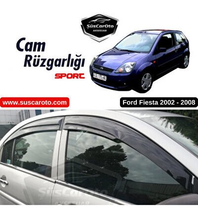 Ford Fiesta 2002-2008 Uyumlu Mugen Cam Rüzgarlığı Seti Piano Black 4'lü İthal