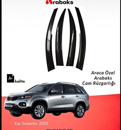 Kia Sorento 2010 Cam Rüzgarlığı 4'lü Takım (MUGEN TİP, DAYANIKLI MALZEME, KOLAY MONTAJ)