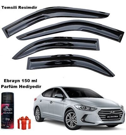 Hyundai Elantra Mügen Cam Rüzgarlığı 2016-2020 Arası 4 Lü Takım +500ml Lastik Parlatıcı