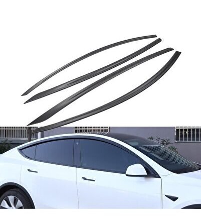Model Y Cam Rüzgarlığı - Mat Siyah - 4 Adet Set