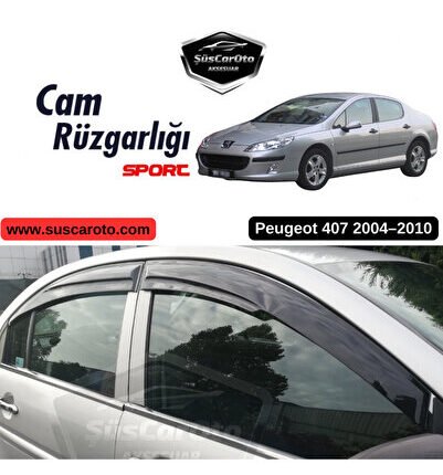 Peugeot 407 2004-2010 Uyumlu Mugen Cam Rüzgarlığı Seti Piano Black 4'lü İthal