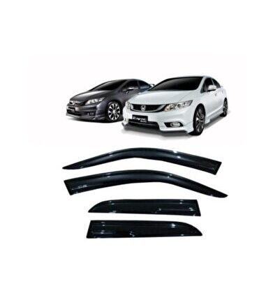 Honda Civic Sedan 2012-2016 Cam Rüzgarlığı 4 Parça Ücretsiz Kargo