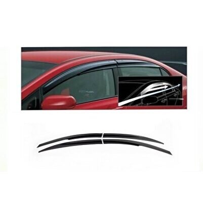 Honda Civic Mugen Cam Rüzgarlığı 4 Lü Set 2001-2006