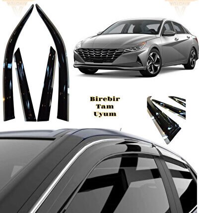 Hyundai Elantra 2021 ve Sonrası Kromlu Cam Rüzgarlığı 4lü