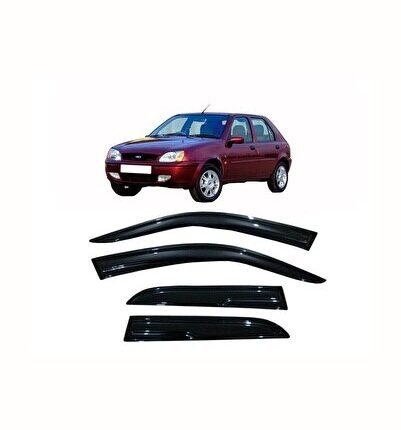 Ford Fiesta Cam Rüzgarlığı 1997-2002 Kasa Uyumlu 4 Parça Parlak Siyah