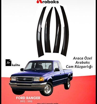 Ford Ranger 1993-1998 Cam Rüzgarlığı 4'lü Takım (MUGEN TİP, DAYANIKLI MALZEME, KOLAY MONTAJ)