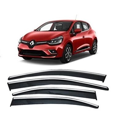 Renault Clio 4 Uyumlu Ithal A+ Kalite Kromlu Cam Rüzgarlık Seti