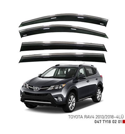Toyota Rav4 2013-2018 Kromlu Cam Rüzgarlığı 4Lü