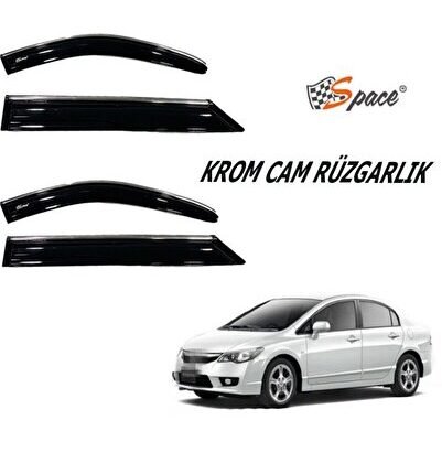 Honda civic uyumlu Krom cam rüzgarlığı 2016-2021 CARU411
