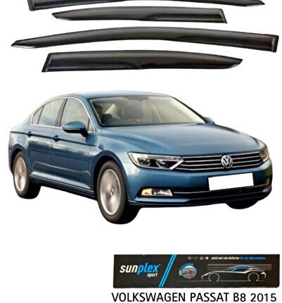 Volkswagen Passat B8 2015 Ve Sonrası Cam Rüzgarlığı Takım 4'lü Takım Rüzgar Kesici Yağmur Önleyici