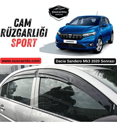 Dacia Sandero Mk3 2020 Sonrası Uyumlu Mugen Cam Rüzgarlığı Seti Piano Black 4'lü İthal Parlak Siyah