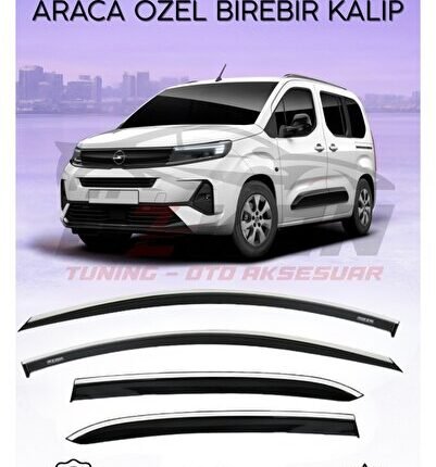 Opel Combo 2019-2025 Uyumlu Kromlu Cam Rüzgarlığı 4lü Set Araca Özel Uyumlu