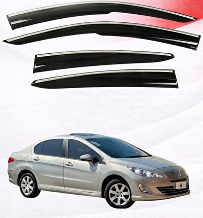 PEUGEOT 408 2011-2017 ARACA ÖZEL KROM ŞERİTLİ CAM RÜZGARLIĞI A+ (PİANOBLACK)