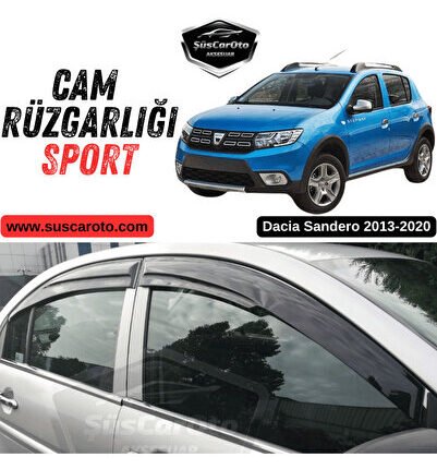 Dacia Sandero 2013-2020 Uyumlu Mugen Cam Rüzgarlığı Seti Piano Black 4'lü İthal Parlak Siyah