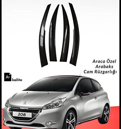 Peugeot 208 Cam Rüzgarlığı 4'lü Takım (MUGEN TİP, DAYANIKLI MALZEME, KOLAY MONTAJ)