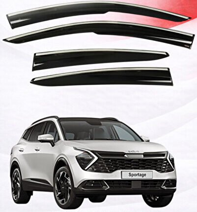 KİA SPORTAGE 2022+ ARACA ÖZEL KROM ŞERİTLİ CAM RÜZGARLIĞI A+ (PİANOBLACK)
