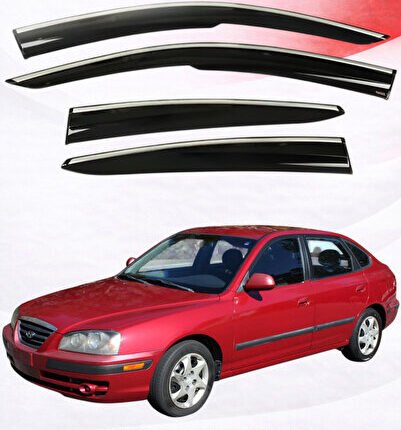 HYUNDAİ ELANTRA 2003-2008 ARACA ÖZEL KROM ŞERİTLİ CAM RÜZGARLIĞI A+ (PİANOBLACK)