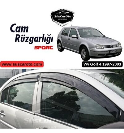 Vw Golf 4 1997-2003 Uyumlu Mugen Cam Rüzgarlığı Seti Piano Black 4'lü İthal
