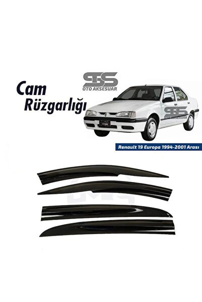 1_org_zoom-6783.jpg Cam Rüzgarlığı Renault 19 1994-2001 Arası Mügen Tip Piano Black - Görsel 1