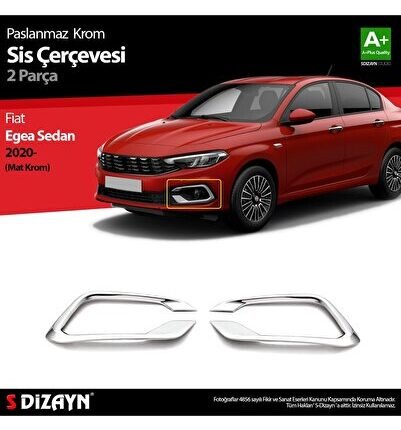 S-Dizayn Fiat Egea Sedan Krom Sis Çerçevesi 2 Prç. 2020 Üzeri (Mat Krom) 5824211