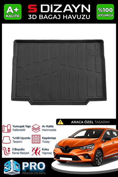 1_org_zoom-6911.jpg S-Dizayn Renault Clio 5 3D Pro Bagaj Havuzu 2019 Üzeri A+ Kalite 3BH-SDZ072 - Görsel 1