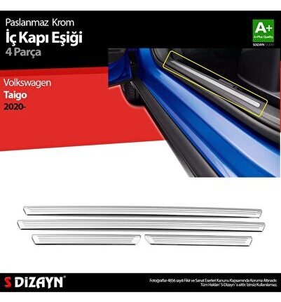 S-Dizayn VW Taigo Krom İç Kapı Eşiği 4 Prç. 2020 Üzeri 7638160