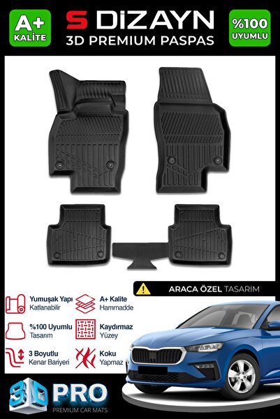 1_org_zoom-6928.jpg S-Dizayn Skoda Scala 3D Pro Havuzlu Paspas 2019 Üzeri A+ Kalite 3DS-SDZ215 - Görsel 1