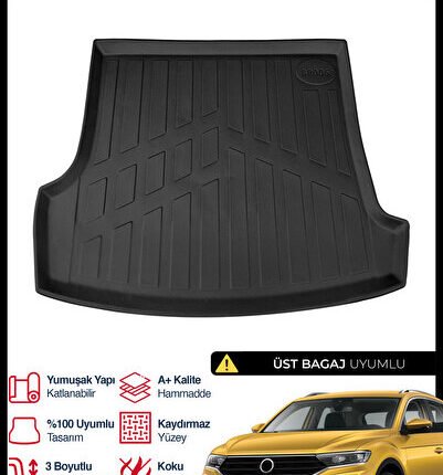 S-Dizayn VW T-Roc 3D Pro Bagaj Havuzu Üst Bagaj 2019 Üzeri A+ Kalite 3BH-SDZ060
