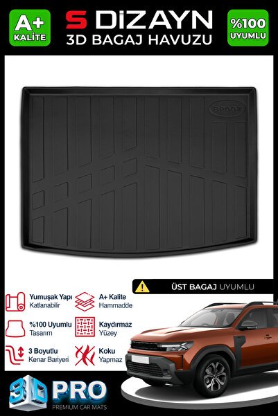 1_org_zoom-6944.jpg S-Dizayn Renault Duster 4X4 3D Pro Bagaj Havuzu Üst Bagaj 2024 Üzeri A+ Kalite 3BH-SDZ153 - Görsel 1