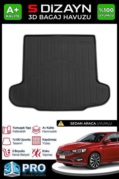1_org_zoom-6950.jpg S-Dizayn Fiat Egea Sedan 3D Pro Bagaj Havuzu 2015 Üzeri A+ Kalite 3BH-SDZ023 - Görsel 1