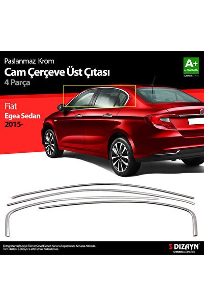 1_org_zoom-6978.jpg S-Dizayn Fiat Egea SD Krom Cam Üst Çıtası 4 Prç. 2015 Üzeri A+ Kalite 5822070 - Görsel 1