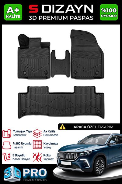 1_org_zoom-6989.jpg S-Dizayn Togg T10X 3D Pro Havuzlu Paspas 2023 Üzeri A+ Kalite 3DS-SDZ015 - Görsel 1