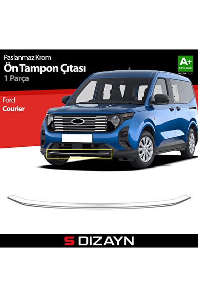 1_org_zoom-7010.jpg S-Dizayn Ford Courier Krom Ön Tampon Çıtası 2023 Üzeri A+ Kalite 5922190 - Görsel 1