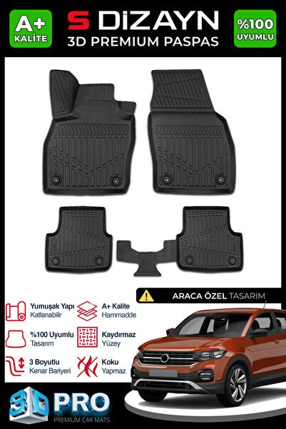 1_org_zoom-7037.jpg S-Dizayn VW T-Cross 3D Pro Havuzlu Paspas 2019 Üzeri A+ Kalite 3DS-SDZ063 - Görsel 1