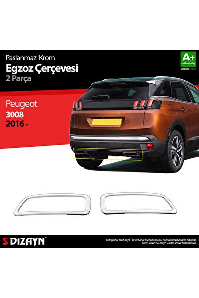 1_org_zoom-7046.jpg S-Dizayn Peugeot 3008 Krom Egzoz Çıkışı 2 Prç. 2016-2023 A+ Kalite 6932910 - Görsel 1
