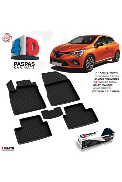 1_org_zoom-7054.jpg S-Dizayn Renault Clio 5 4D Havuzlu Paspas 2019 ve Üzeri A+Kalite 4DS-85993 - Görsel 1