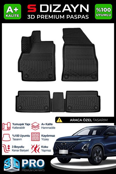 1_org_zoom-7069.jpg S-Dizayn Chery Omoda 5 3D Pro Havuzlu Paspas 2022 Üzeri A+ Kalite 3DS-SDZ001 - Görsel 1