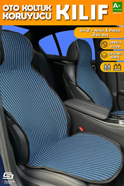 1_org_zoom-7074.jpg S-dizayn Oto Koltuk Koruyucu Kılıf Çizgili Siyah Mavi Universal 2 1 Parça Ön Arka A Kalite Tok-csy- - Görsel 1