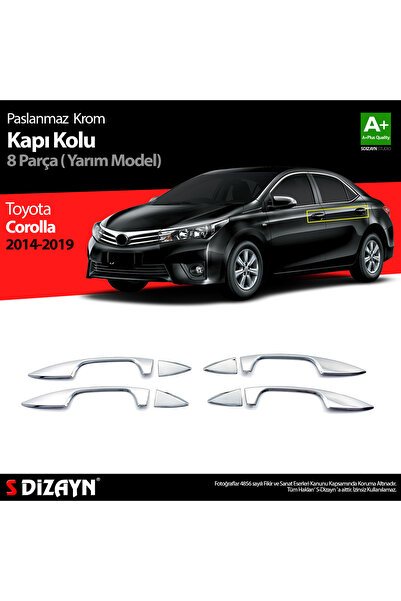 1_org_zoom-7208.jpg S-Dizayn Toyota Corolla Krom Kapı Kolu Yarım Model 8 Prç. 2013-2018 7514120 - Görsel 1