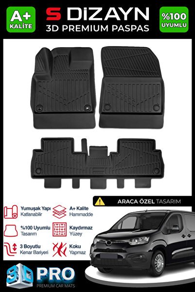 1_org_zoom-7269.jpg S-Dizayn Toyota Proace City 3D Pro Havuzlu Paspas 2018 Üzeri A+ Kalite 3DS-SDZ018 - Görsel 1