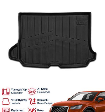 S-Dizayn Audi Q2 3D Pro Bagaj Havuzu 2016 Üzeri A+ Kalite