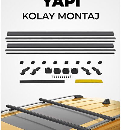 S-Dizayn VW Tiguan R-Line S-Bar Cargo V1 Ara Atkı Tavan Taşıyıcı Barı Siyah 130 Cm 2020-2023 A+ Kali