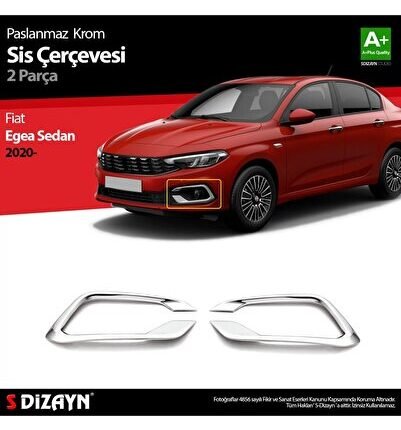 S-Dizayn Fiat Egea Sedan Krom Sis Çerçevesi 2 Prç. 2020 Üzeri